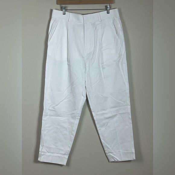 NWOT Everlane The Draper Tapered Pant in Buttersmooth White Size 14 - Picture 4 of 13
